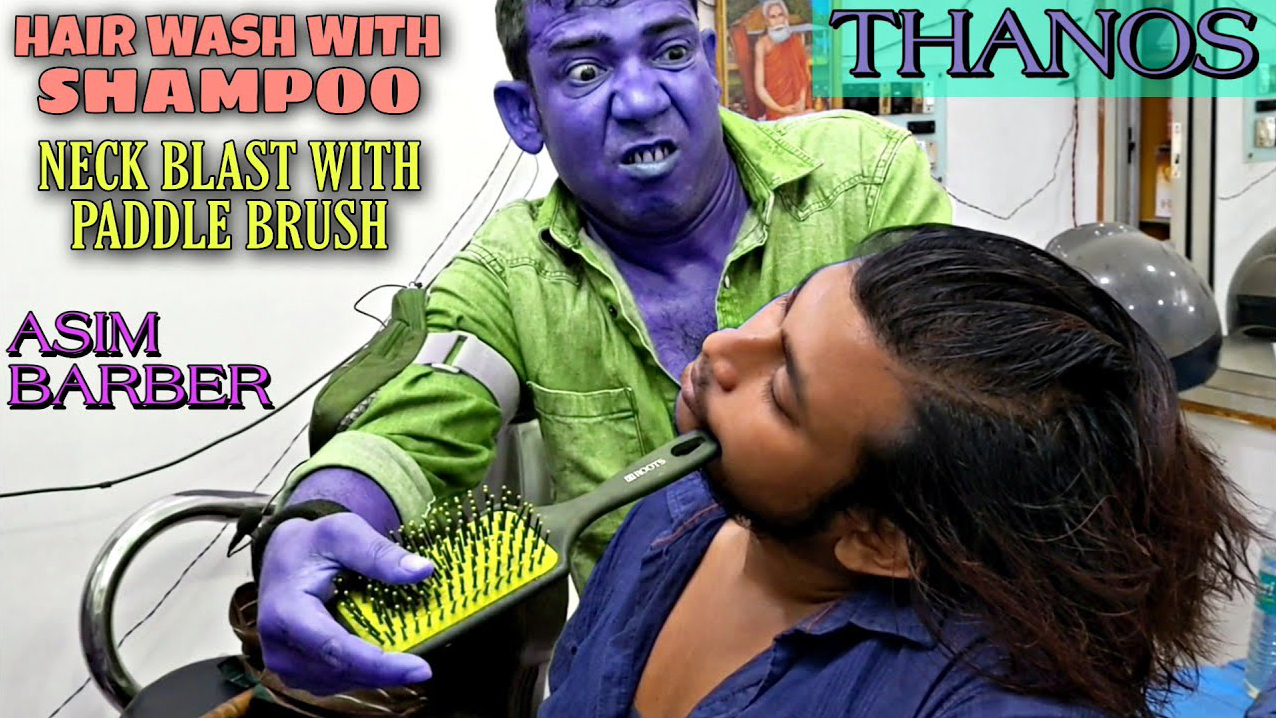 The barber Asim depicted as Thanos